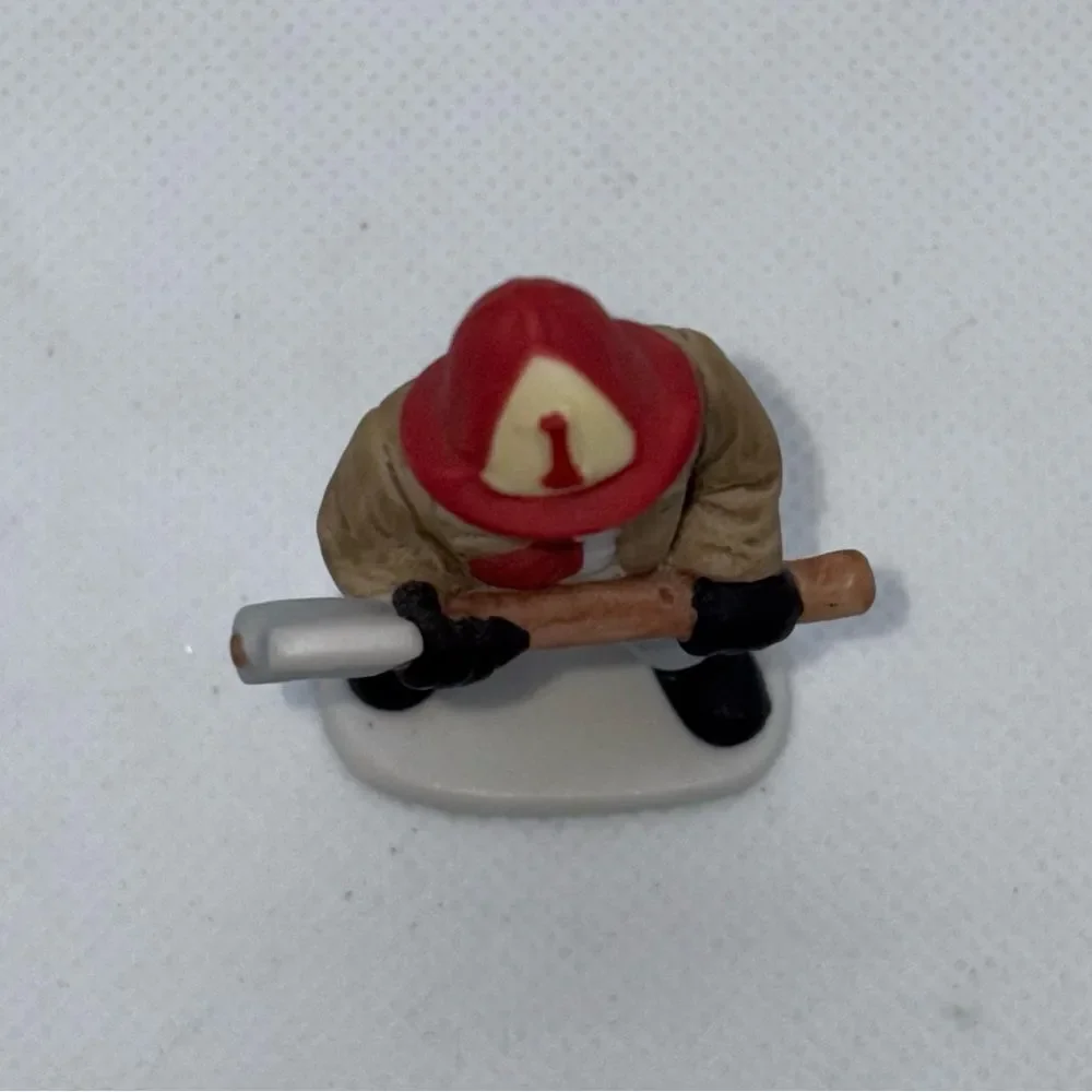 Vintage Lefton Firefighter Holiday Village Figurine with Axe